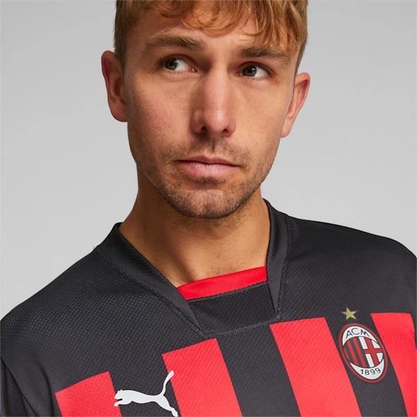 A.C. Milan Home 22/23 Replica Football Jersey Puma Black-Tango Red 2 A.C. Milan Home 22/23 Replica Football Jersey Puma Black-Tango Red - Image 2
