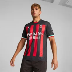A.C. Milan Home 22/23 Replica Football Jersey Puma Black-Tango Red