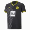 Borussia Dortmund Big Kids' Away '22/'23 Replica Jersey Puma Black-Asphalt