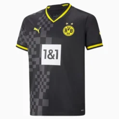 Borussia Dortmund Big Kids' Away '22/'23 Replica Jersey Puma Black-Asphalt