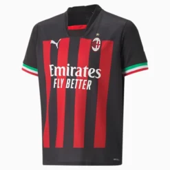 A.C. Milan Home 22/23 Replica Jersey Big Kids Puma Black-Tango Red