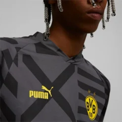 Borussia Dortmund Soccer Men's Prematch Jersey Puma Black-Asphalt -Puma Shop Borussia Dortmund Soccer Mens Prematch Jersey 3
