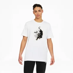 Cat Circle Men's Graphic Tee Puma White