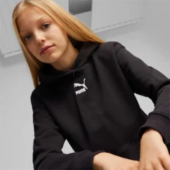 Classics Big Kids' Cropped Hoodie PUMA Black