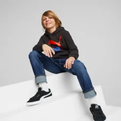 Classics Big Kids' Logo Hoodie PUMA Black -Puma Shop Classics Big Kids Logo Hoodie 3