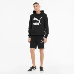 Classics French Terry Logo Men's Hoodie Puma Black -Puma Shop Classics French Terry Logo Mens Hoodie 12