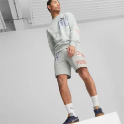 Classics GEN PUMA 8" Men's Shorts Light Gray Heather -Puma Shop Classics GEN PUMA 8 Mens Shorts 14