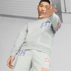 Classics GEN PUMA Crew Neck Men's Sweatshirt Light Gray Heather