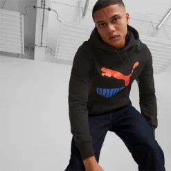 Classics Logo Hoodie Men PUMA Black-Royal Sapphire