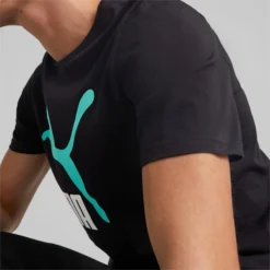 Classics Men's Logo Tee PUMA Black-mint -Puma Shop Classics Mens Logo Tee 14