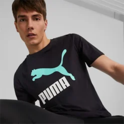 Classics Men's Logo Tee PUMA Black-mint -Puma Shop Classics Mens Logo Tee 16