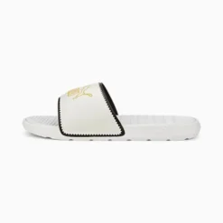 Cool Cat Football Club Men's Slides Vaporous Gray-Tangerine-Puma Black