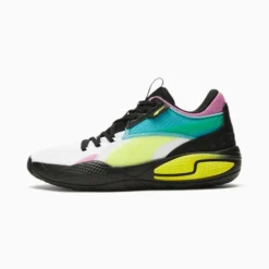 Court Rider SWxP Basketball Shoes Puma White-Yellow Alert