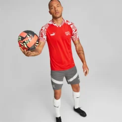 Switzerland Soccer Men's Prematch Jersey Puma Red-Smoked Pearl -Puma Shop Switzerland Soccer Mens Prematch Jersey 3
