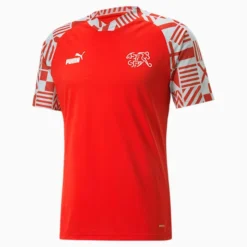 Switzerland Soccer Men's Prematch Jersey Puma Red-Smoked Pearl -Puma Shop Switzerland Soccer Mens Prematch Jersey 5