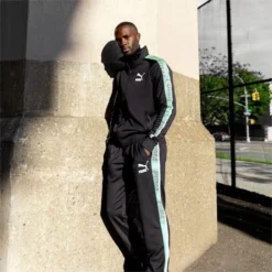 T7 Sport Men's Track Pants PUMA Black-Mint -Puma Shop T7 Sport Mens Track Pants 2