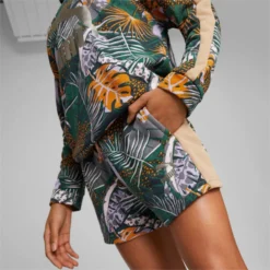 Puma T7 Vacay Queen Big Kids' Printed Shorts Dusty Tan