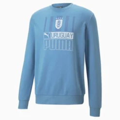Uruguay Soccer FtblCore Men's Crewneck Sweatshirt Silver Lake Blue-Puma White